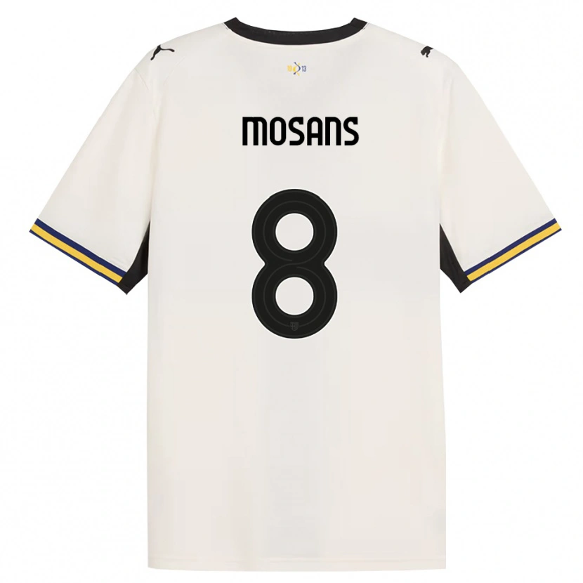 Danxen Enfant Maillot Kristaps Mosans #8 Blanc Cassé Noir Jaune Tenues Domicile 2026/27 T-Shirt