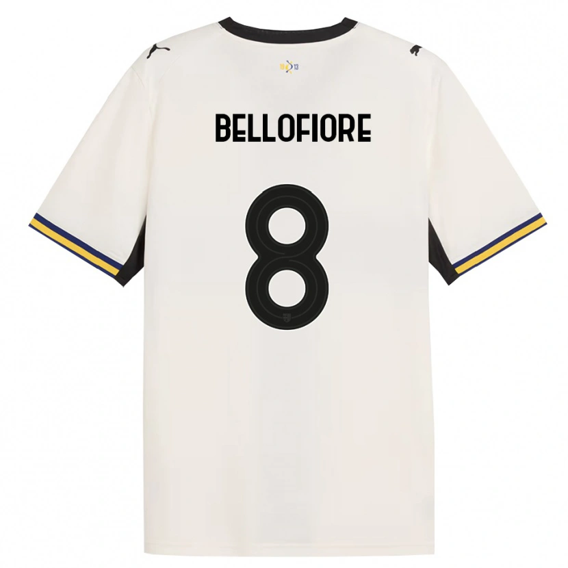 Danxen Enfant Maillot Nicola Bellofiore #8 Blanc Cassé Noir Jaune Tenues Domicile 2026/27 T-Shirt