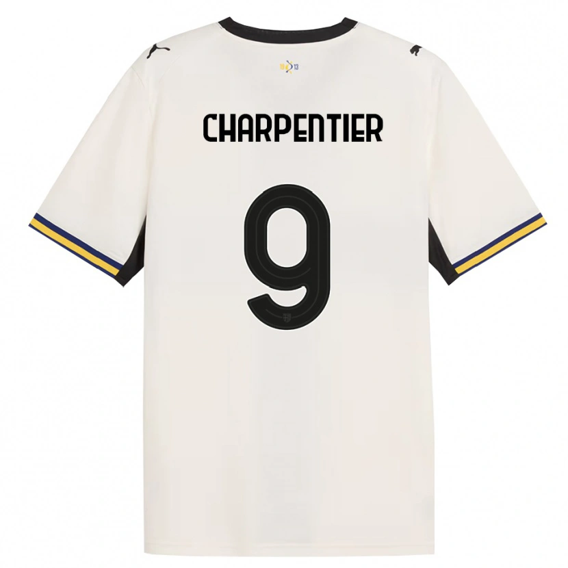 Danxen Enfant Maillot Gabriel Charpentier #9 Blanc Cassé Noir Jaune Tenues Domicile 2026/27 T-Shirt