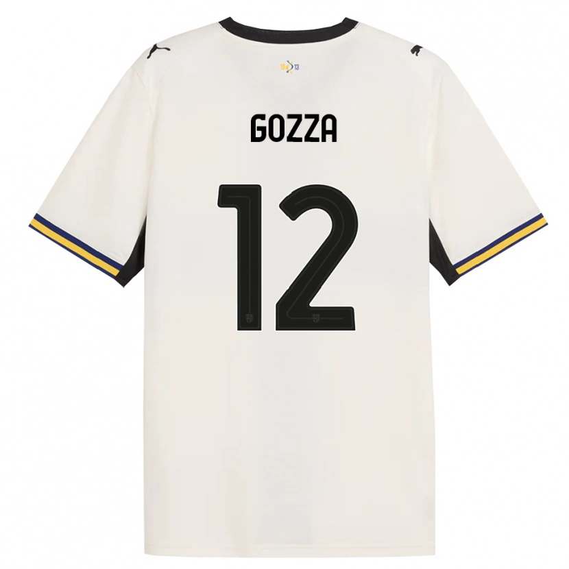 Danxen Enfant Maillot Luca Gozza #12 Blanc Cassé Noir Jaune Tenues Domicile 2026/27 T-Shirt