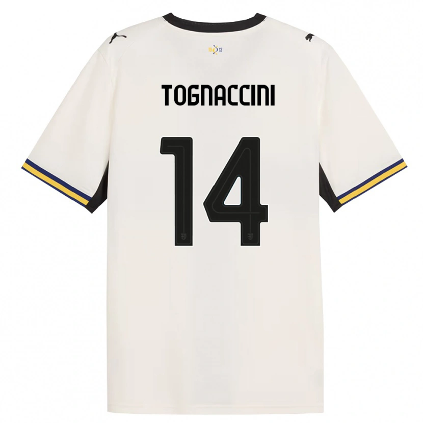 Danxen Enfant Maillot Vittorio Tognaccini #14 Blanc Cassé Noir Jaune Tenues Domicile 2026/27 T-Shirt