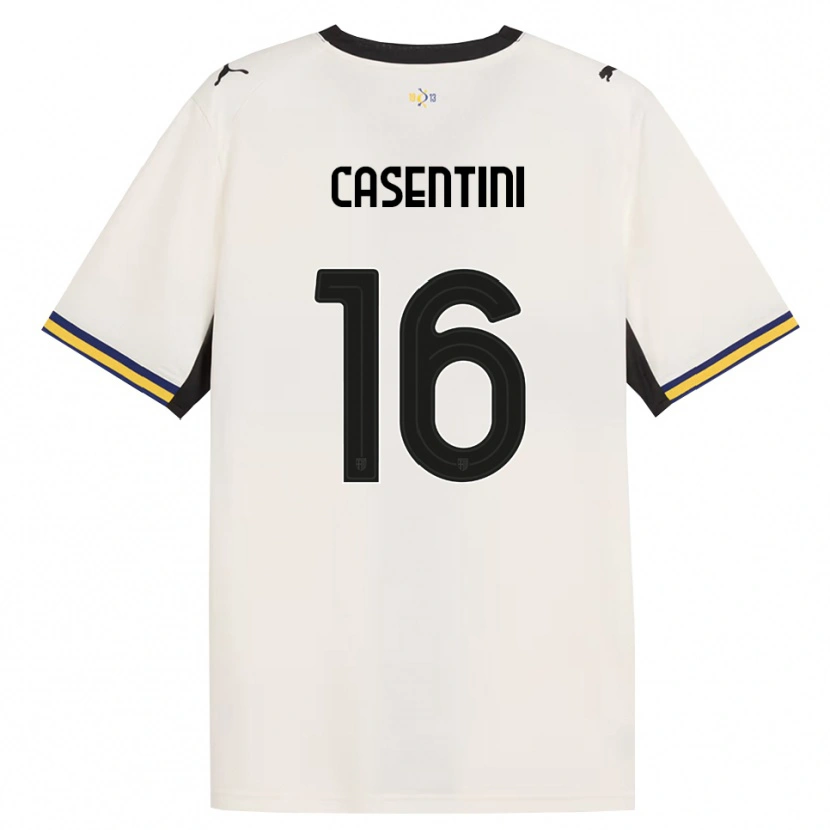 Danxen Enfant Maillot Gabriele Casentini #16 Blanc Cassé Noir Jaune Tenues Domicile 2026/27 T-Shirt