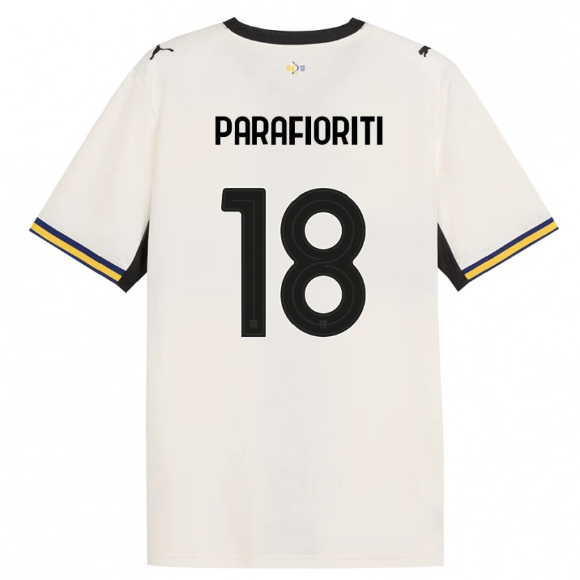 Danxen Enfant Maillot Giovanni Parafioriti #18 Blanc Cassé Noir Jaune Tenues Domicile 2026/27 T-Shirt