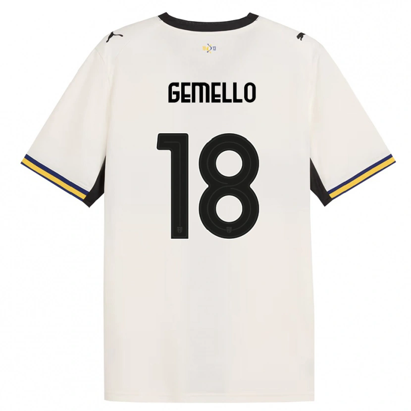 Danxen Enfant Maillot Andrea Gemello #18 Blanc Cassé Noir Jaune Tenues Domicile 2026/27 T-Shirt