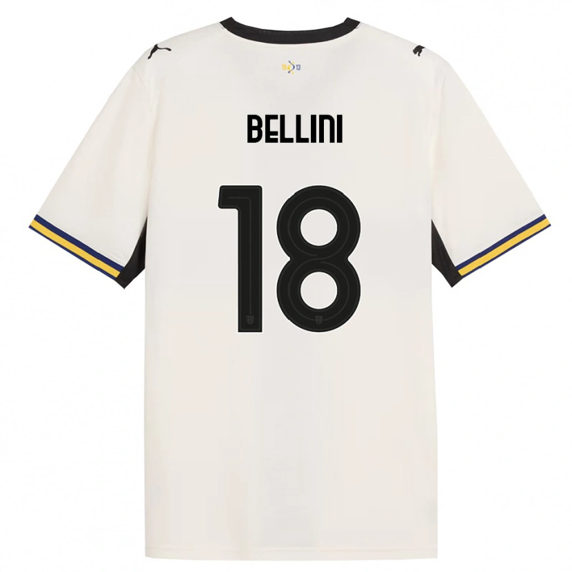 Danxen Enfant Maillot Gabriele Bellini #18 Blanc Cassé Noir Jaune Tenues Domicile 2026/27 T-Shirt