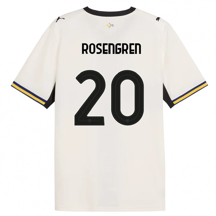 Danxen Enfant Maillot Lukas Rosengren #20 Blanc Cassé Noir Jaune Tenues Domicile 2026/27 T-Shirt