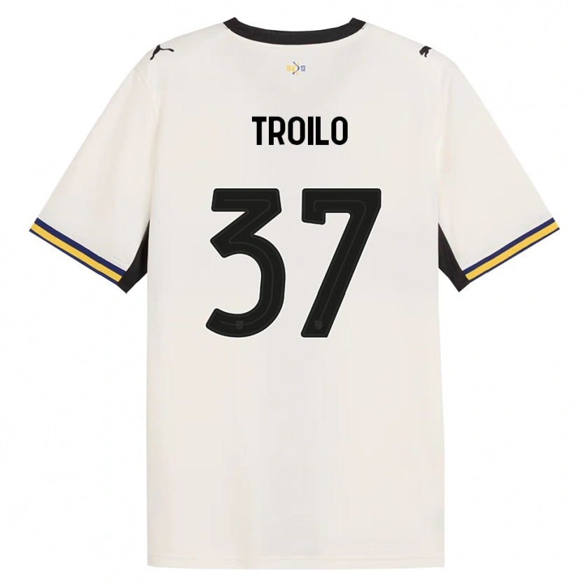 Danxen Enfant Maillot Mariano Troilo #37 Blanc Cassé Noir Jaune Tenues Domicile 2026/27 T-Shirt
