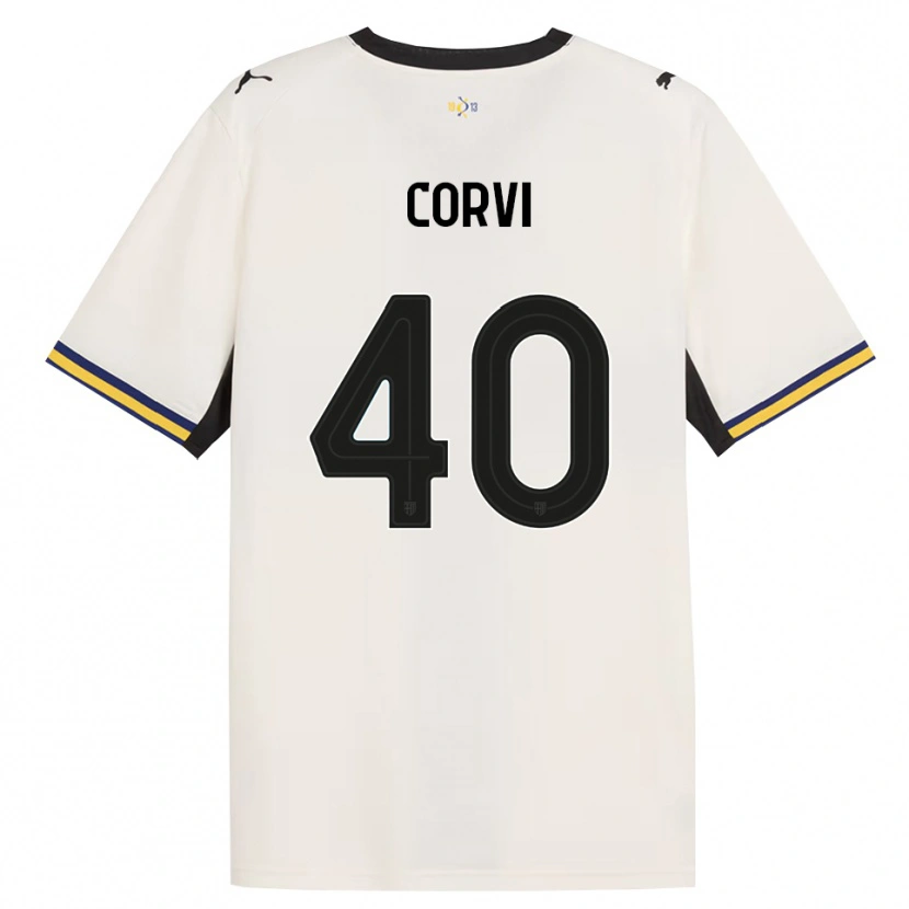 Danxen Enfant Maillot Edoardo Corvi #40 Blanc Cassé Noir Jaune Tenues Domicile 2026/27 T-Shirt