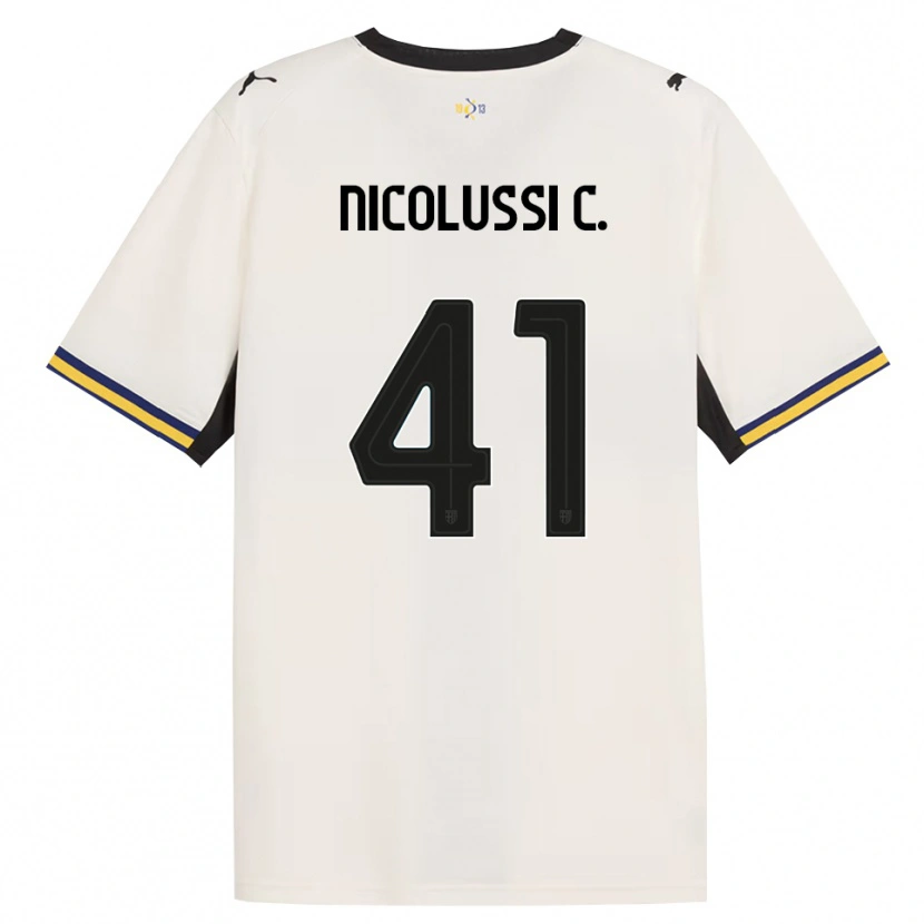 Danxen Enfant Maillot Hans Nicolussi Caviglia #41 Blanc Cassé Noir Jaune Tenues Domicile 2026/27 T-Shirt