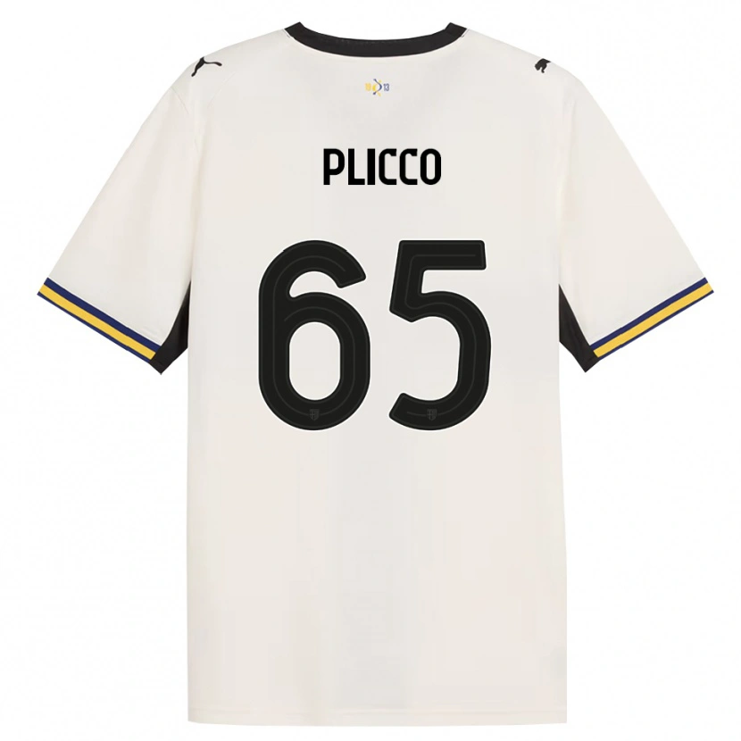 Danxen Enfant Maillot Elia Plicco #65 Blanc Cassé Noir Jaune Tenues Domicile 2026/27 T-Shirt