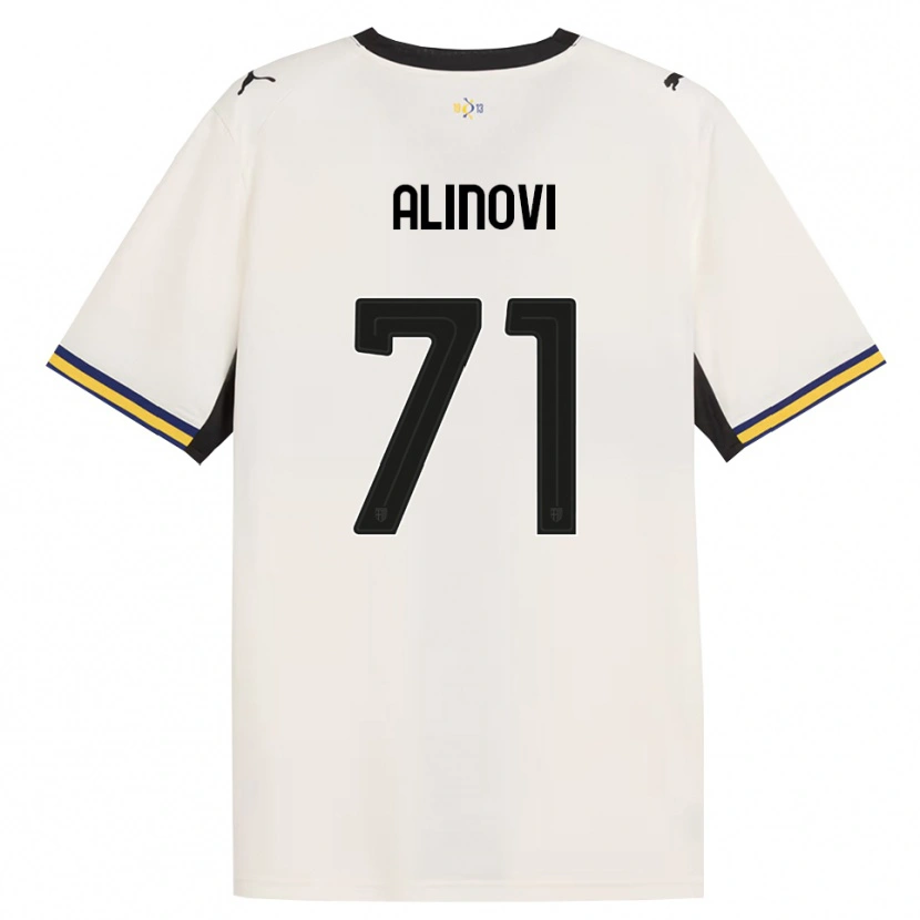 Danxen Enfant Maillot Filippo Alinovi #71 Blanc Cassé Noir Jaune Tenues Domicile 2026/27 T-Shirt