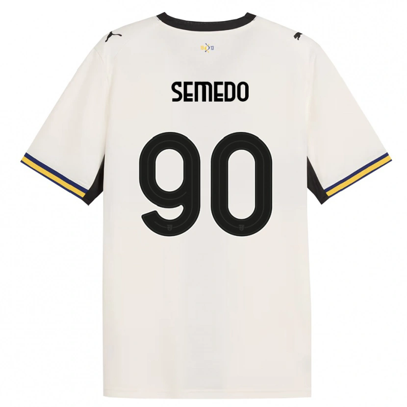 Danxen Enfant Maillot Afonso Semedo #90 Blanc Cassé Noir Jaune Tenues Domicile 2026/27 T-Shirt