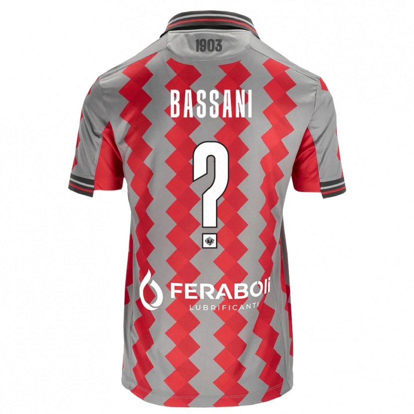 Danxen Enfant Maillot Edoardo Bassani #0 Gris Rouge Blanc Tenues Domicile 2026/27 T-Shirt