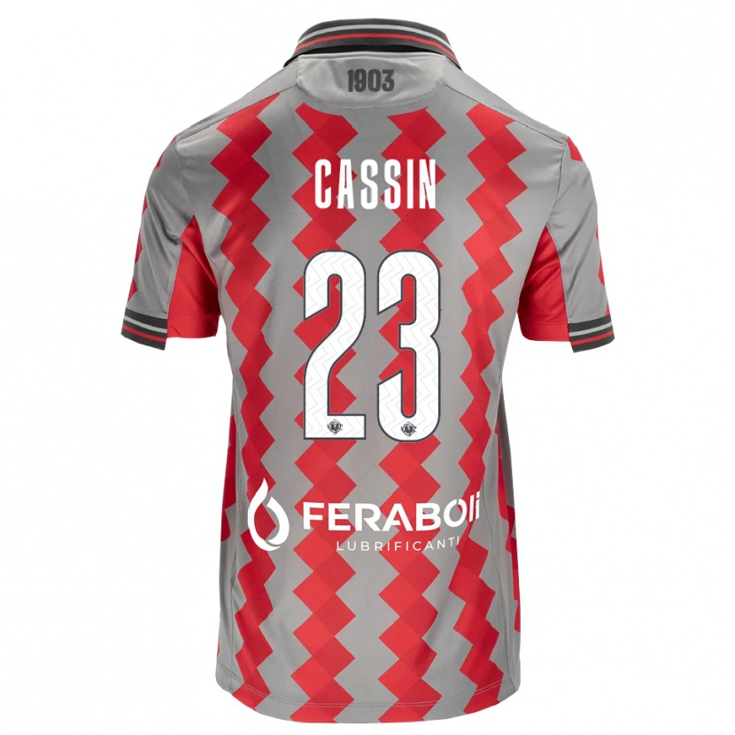 Danxen Enfant Maillot Marco Cassin #23 Gris Rouge Blanc Tenues Domicile 2026/27 T-Shirt