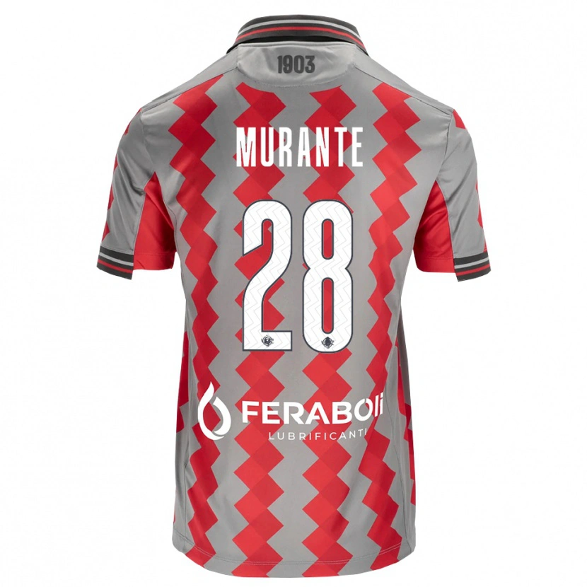 Danxen Enfant Maillot Alessandro Murante #28 Gris Rouge Blanc Tenues Domicile 2026/27 T-Shirt
