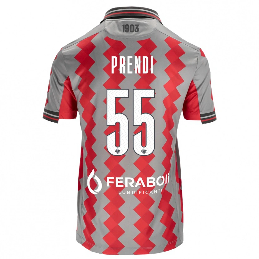 Danxen Enfant Maillot Denis Prendi #55 Gris Rouge Blanc Tenues Domicile 2026/27 T-Shirt