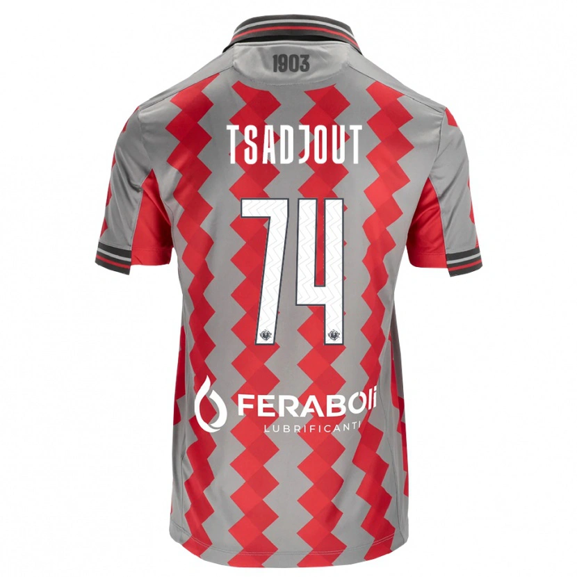 Danxen Enfant Maillot Frank Tsadjout #74 Gris Rouge Blanc Tenues Domicile 2026/27 T-Shirt