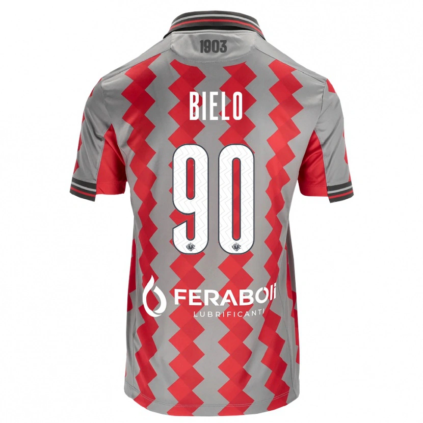 Danxen Enfant Maillot Manu Bielo #90 Gris Rouge Blanc Tenues Domicile 2026/27 T-Shirt