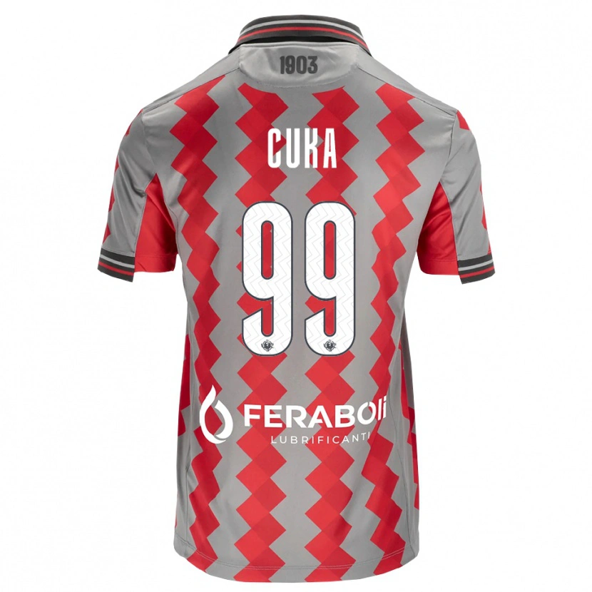 Danxen Enfant Maillot Samuel Cuka #99 Gris Rouge Blanc Tenues Domicile 2026/27 T-Shirt