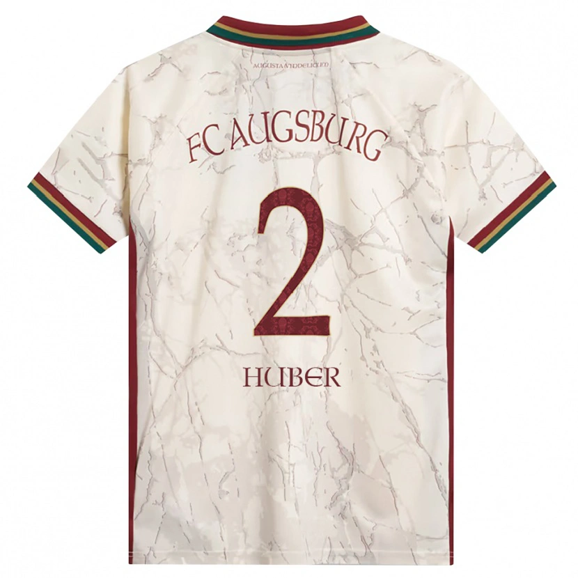 Danxen Enfant Maillot Fynn Huber #2 Vert Riz Blanc Bourgogne Tenues Domicile 2026/27 T-Shirt
