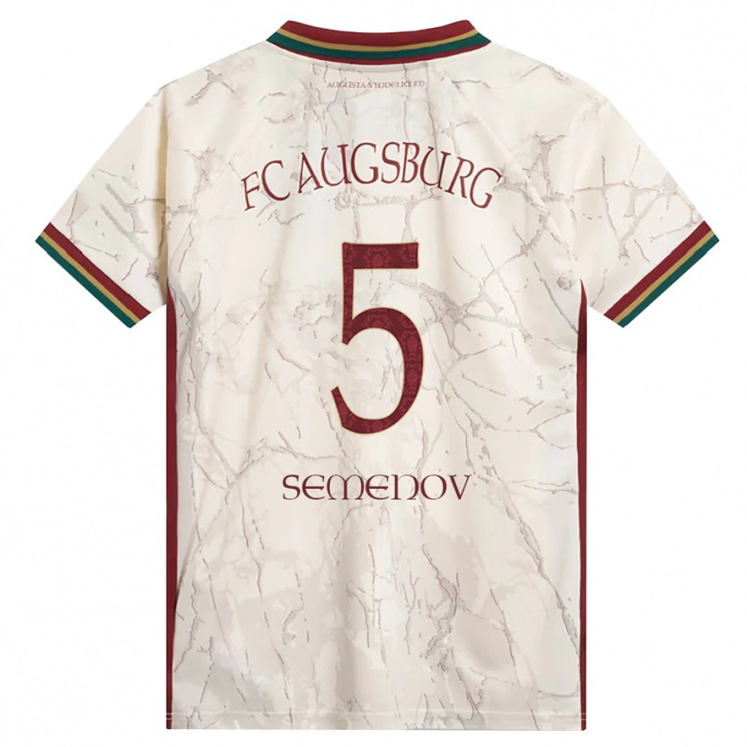 Danxen Enfant Maillot Konstantyn Semenov #5 Vert Riz Blanc Bourgogne Tenues Domicile 2026/27 T-Shirt