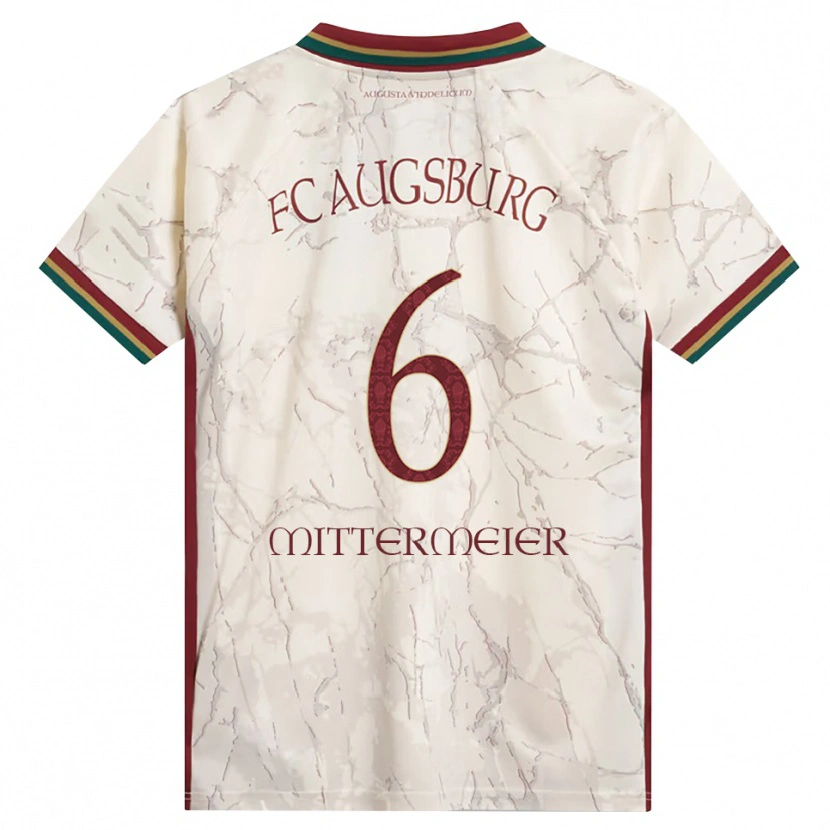 Danxen Enfant Maillot Stefanie Mittermeier #6 Vert Riz Blanc Bourgogne Tenues Domicile 2026/27 T-Shirt