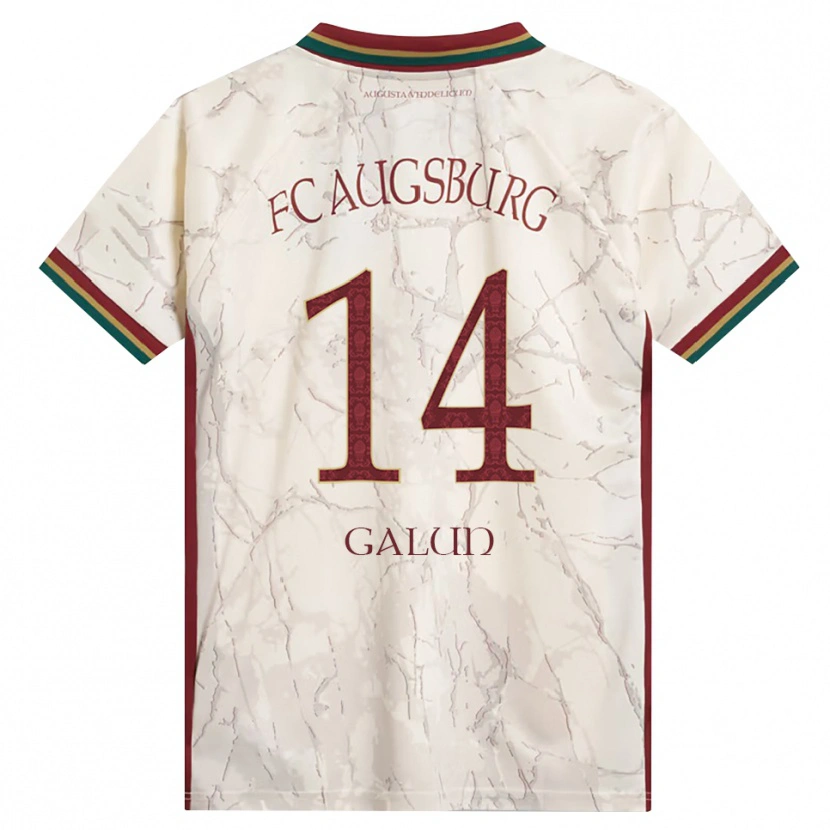 Danxen Enfant Maillot Damian Galun #14 Vert Riz Blanc Bourgogne Tenues Domicile 2026/27 T-Shirt