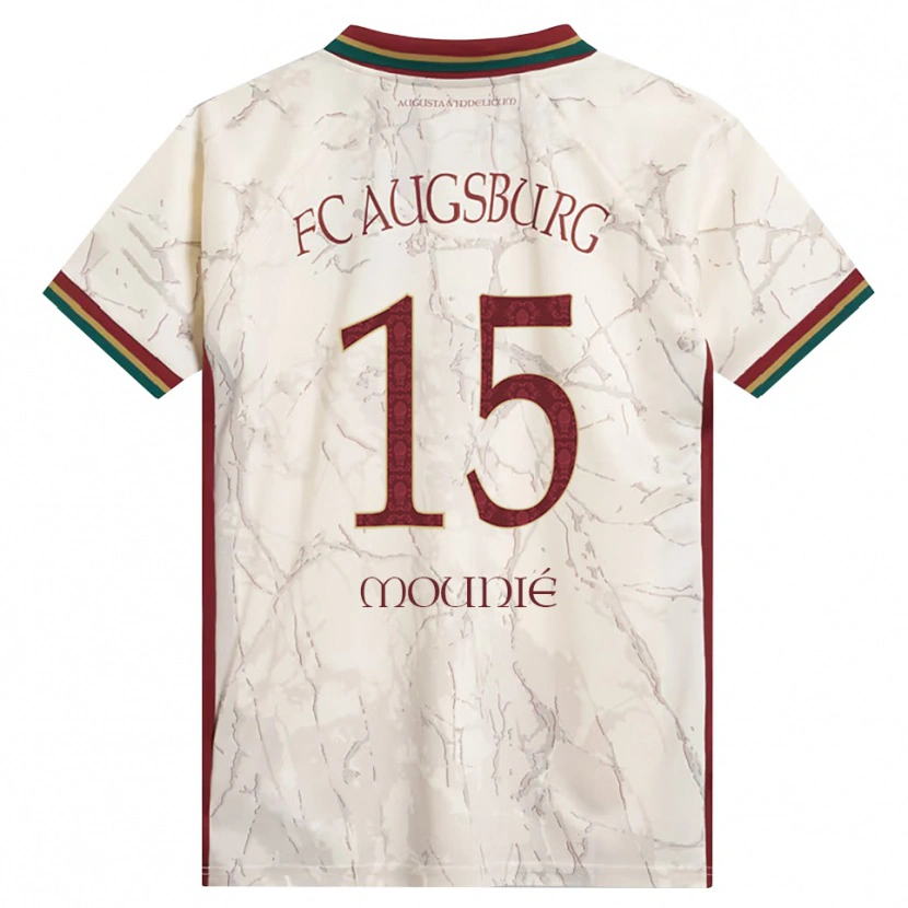 Danxen Enfant Maillot Steve Mounié #15 Vert Riz Blanc Bourgogne Tenues Domicile 2026/27 T-Shirt