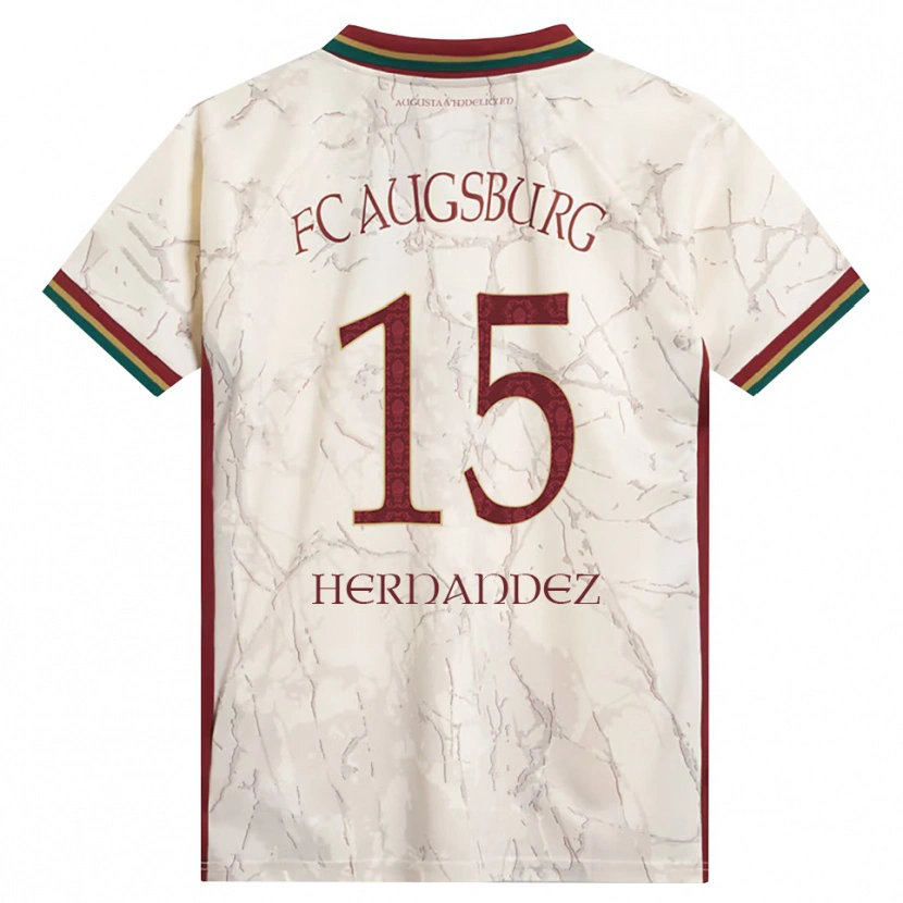 Danxen Enfant Maillot Saidu Hernandez #15 Vert Riz Blanc Bourgogne Tenues Domicile 2026/27 T-Shirt