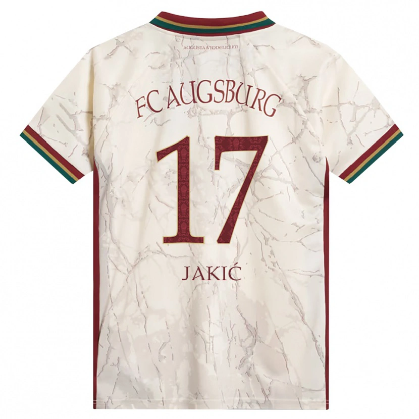 Danxen Enfant Maillot Kristijan Jakic #17 Vert Riz Blanc Bourgogne Tenues Domicile 2026/27 T-Shirt