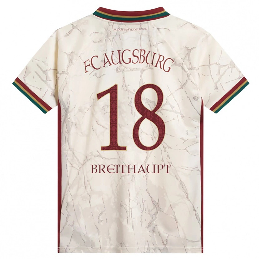 Danxen Enfant Maillot Tim Breithaupt #18 Vert Riz Blanc Bourgogne Tenues Domicile 2026/27 T-Shirt