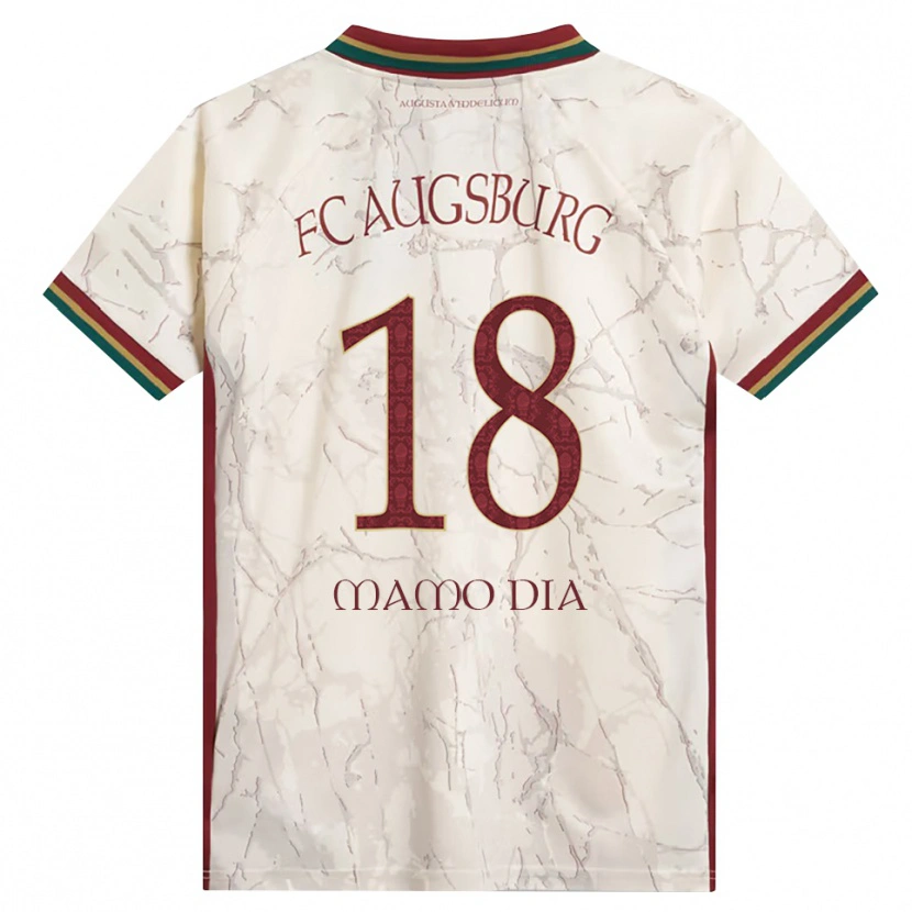 Danxen Enfant Maillot Amadou Mamo Dia #18 Vert Riz Blanc Bourgogne Tenues Domicile 2026/27 T-Shirt