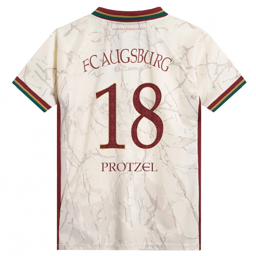 Danxen Enfant Maillot Ann-Sophie Protzel #18 Vert Riz Blanc Bourgogne Tenues Domicile 2026/27 T-Shirt