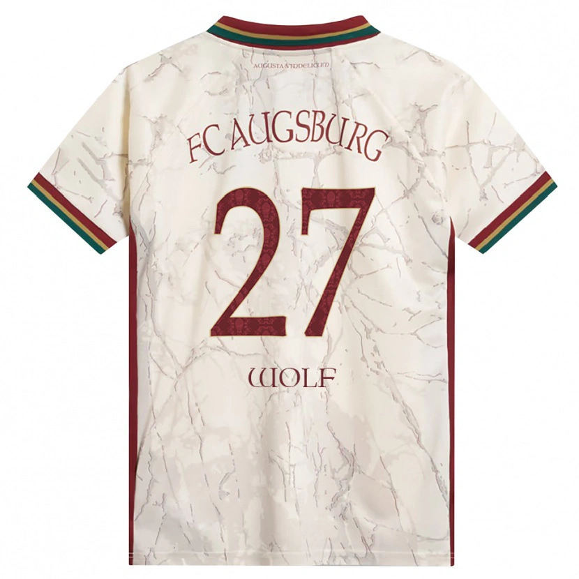 Danxen Enfant Maillot Marius Wolf #27 Vert Riz Blanc Bourgogne Tenues Domicile 2026/27 T-Shirt