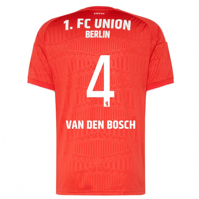 Danxen Enfant Maillot Zeno Van Den Bosch #4 Rouge Blanc Tenues Domicile 2026/27 T-Shirt