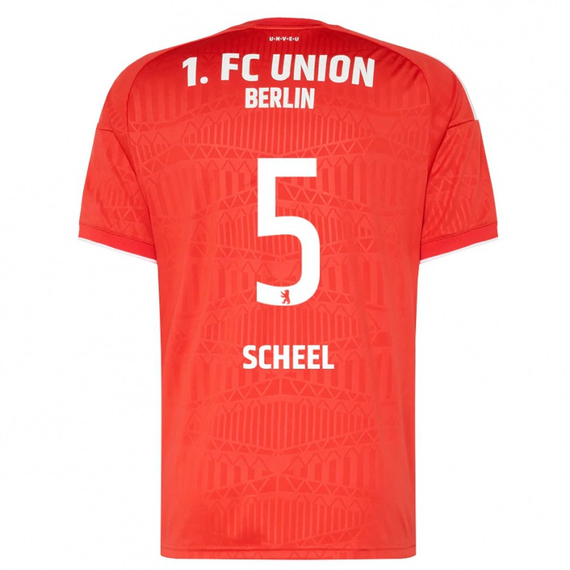 Danxen Enfant Maillot Luca Scheel #5 Rouge Blanc Tenues Domicile 2026/27 T-Shirt