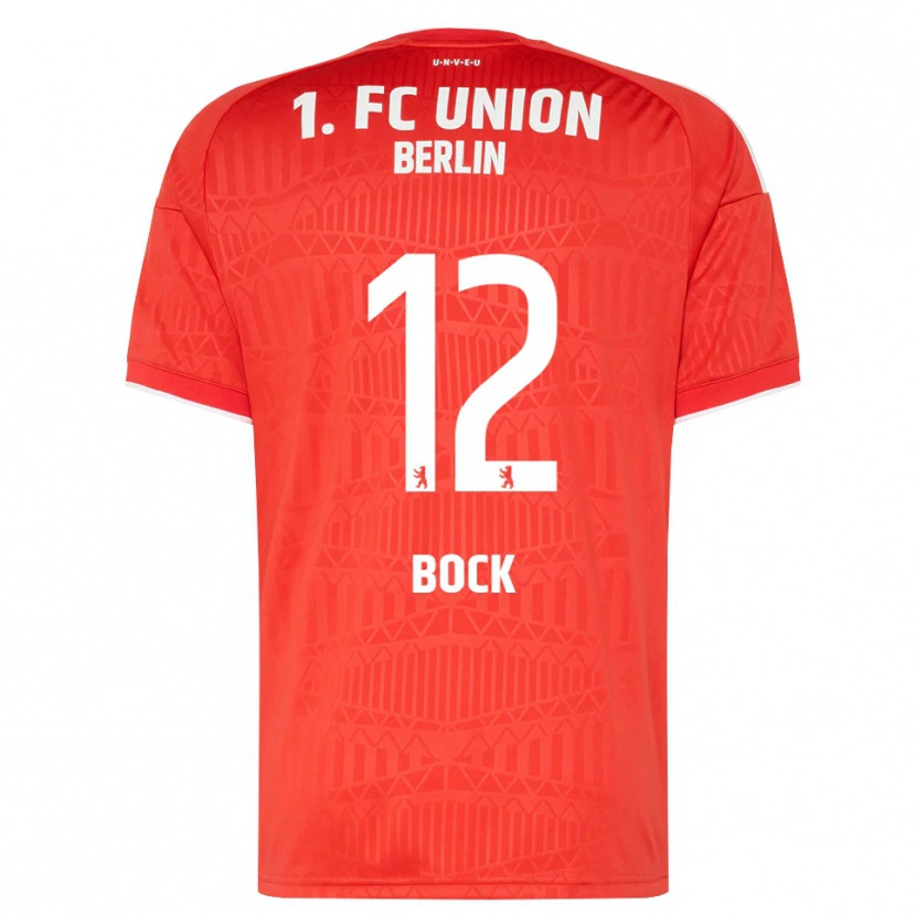 Danxen Enfant Maillot Maximilian Bock #12 Rouge Blanc Tenues Domicile 2026/27 T-Shirt