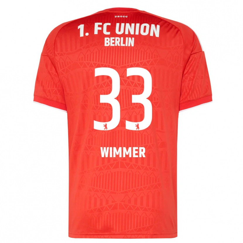 Danxen Enfant Maillot Pauline Wimmer #33 Rouge Blanc Tenues Domicile 2026/27 T-Shirt