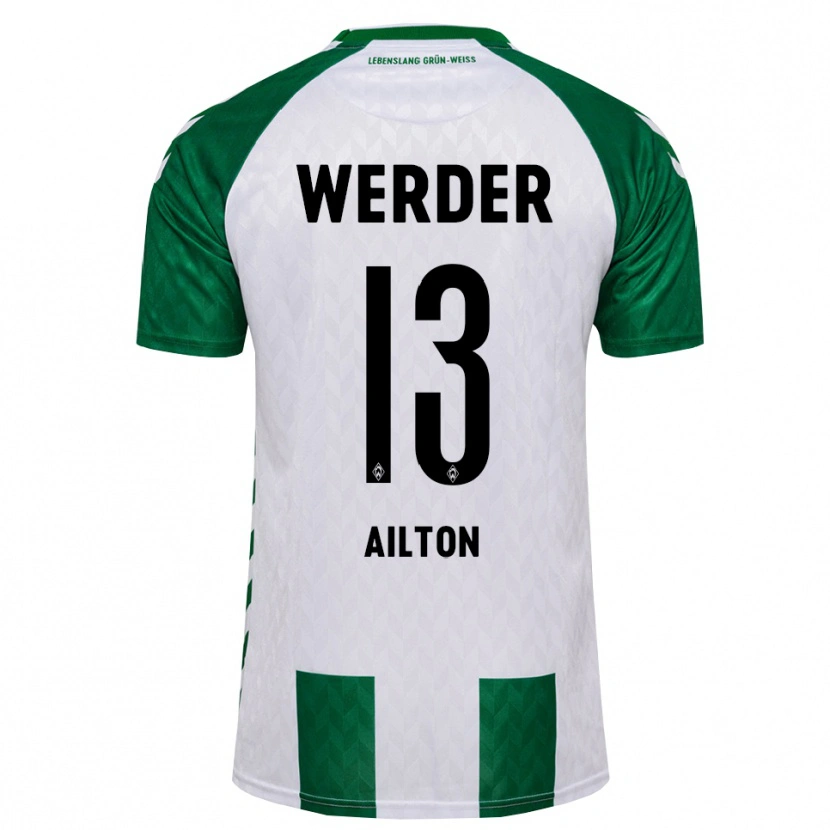 Danxen Enfant Maillot Ailton Ramon Goncalves Rodriguez #13 Vert Blanc Tenues Domicile 2026/27 T-Shirt