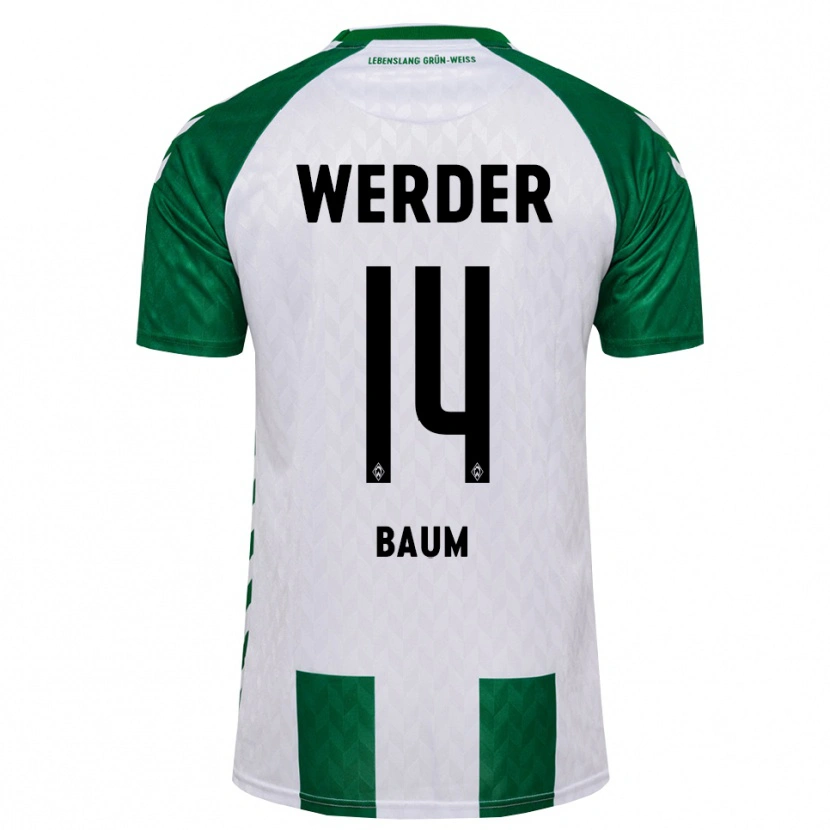 Danxen Enfant Maillot Lennart Baum #14 Vert Blanc Tenues Domicile 2026/27 T-Shirt