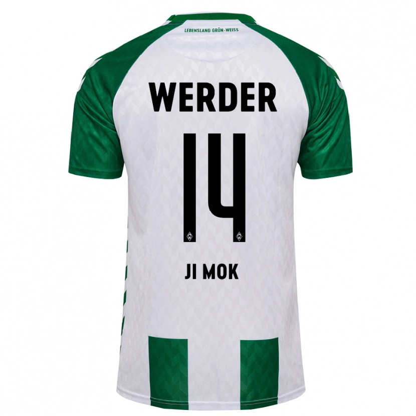 Danxen Enfant Maillot Ji-Mok Jang #14 Vert Blanc Tenues Domicile 2026/27 T-Shirt