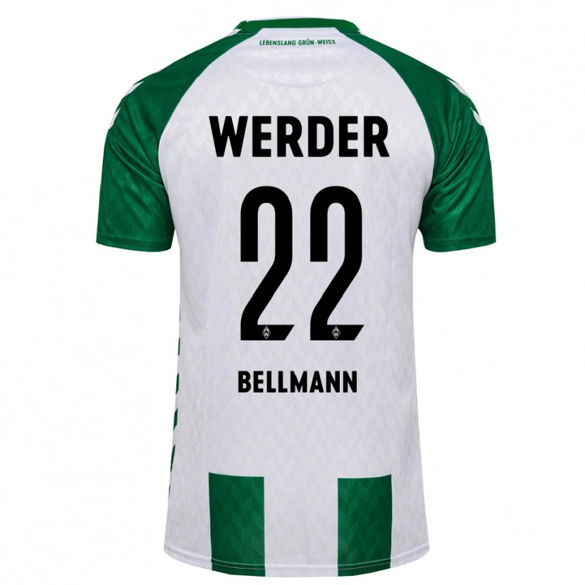 Danxen Enfant Maillot Paul Bellmann #22 Vert Blanc Tenues Domicile 2026/27 T-Shirt