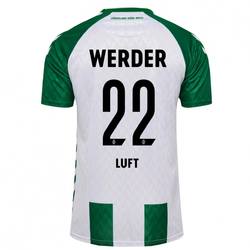 Danxen Enfant Maillot Julian Luft #22 Vert Blanc Tenues Domicile 2026/27 T-Shirt