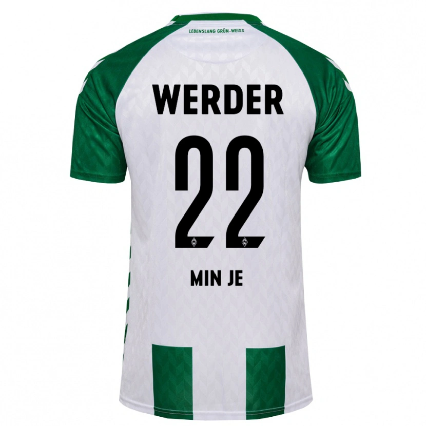Danxen Enfant Maillot Min-Je Kim #22 Vert Blanc Tenues Domicile 2026/27 T-Shirt