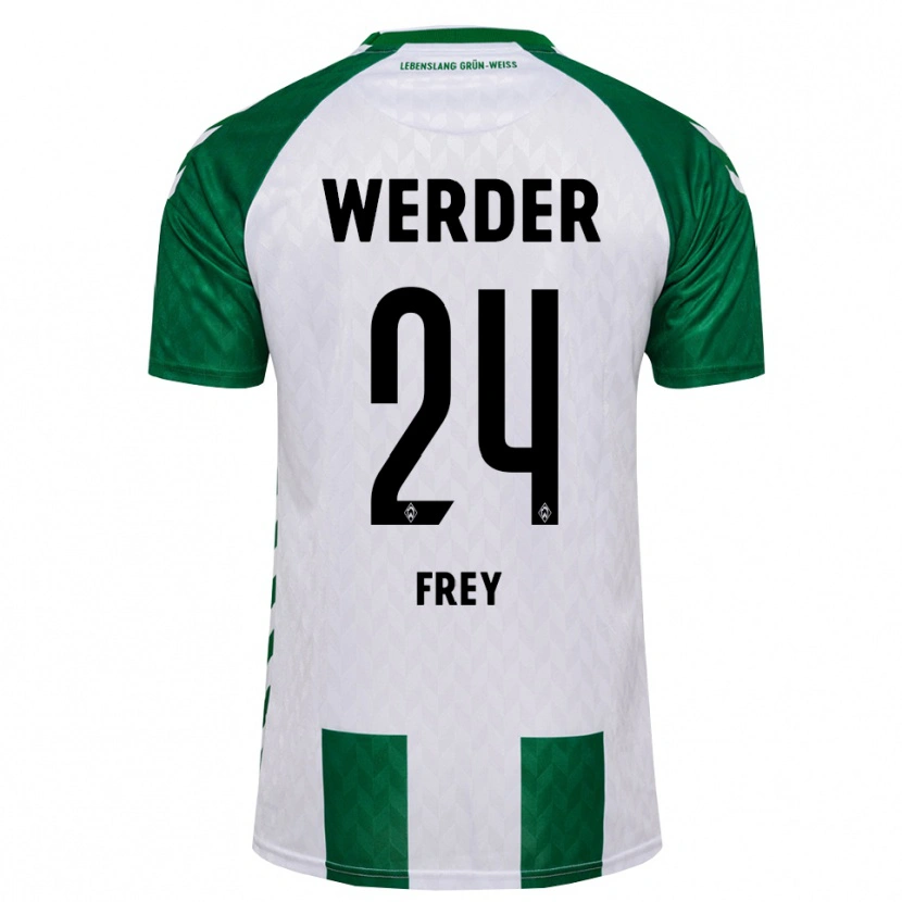 Danxen Enfant Maillot Elias Frey #24 Vert Blanc Tenues Domicile 2026/27 T-Shirt