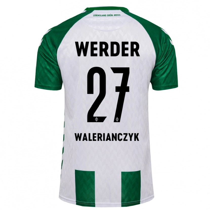 Danxen Enfant Maillot Dennis Walerianczyk #27 Vert Blanc Tenues Domicile 2026/27 T-Shirt
