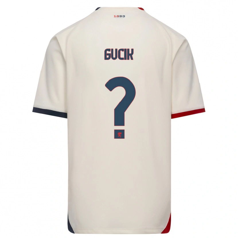 Danxen Enfant Maillot Nicolas Gucik #0 Blanc Cassé Rouge Tenues Extérieur 2026/27 T-Shirt