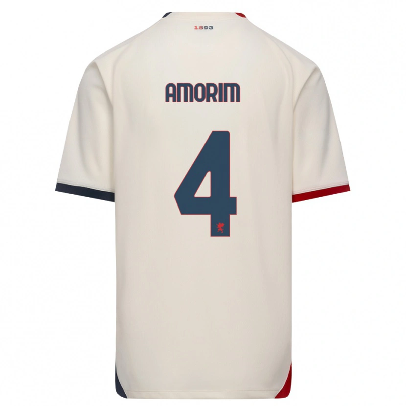 Danxen Enfant Maillot Alexsandro Amorim De Freitas Filho #4 Blanc Cassé Rouge Tenues Extérieur 2026/27 T-Shirt