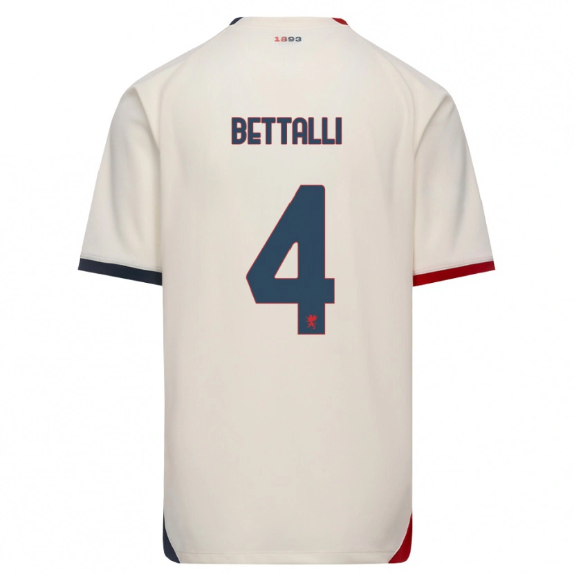 Danxen Enfant Maillot Giorgia Bettalli #4 Blanc Cassé Rouge Tenues Extérieur 2026/27 T-Shirt