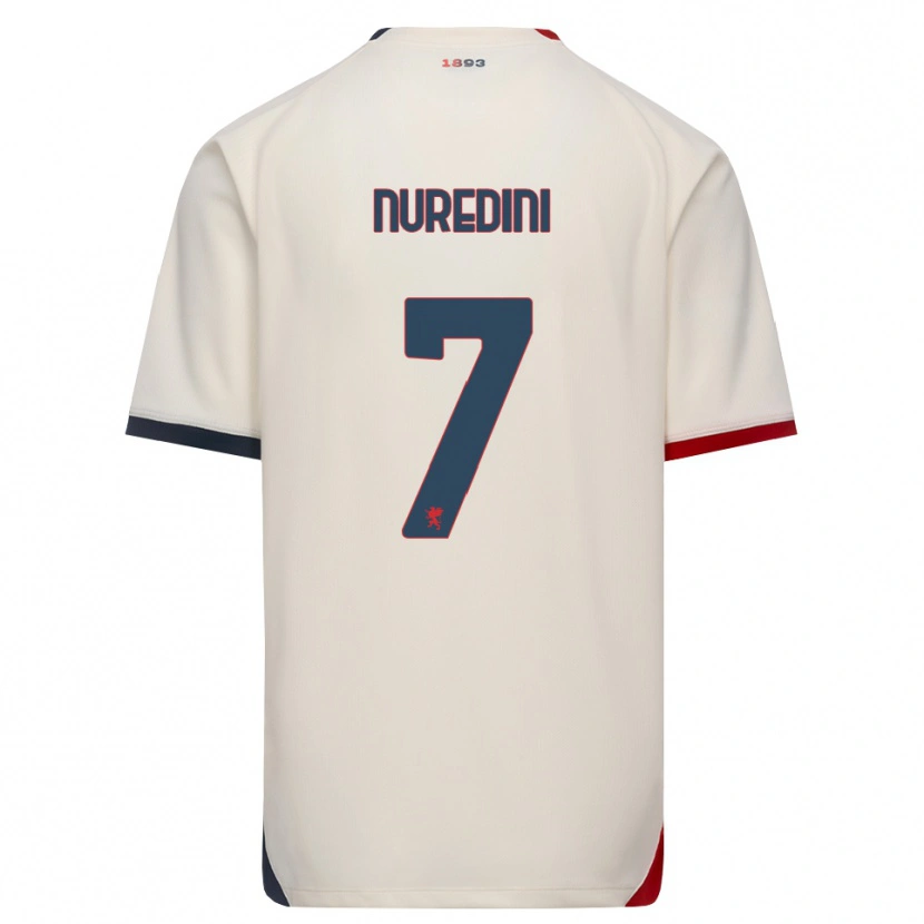 Danxen Enfant Maillot Kejvin Nuredini #7 Blanc Cassé Rouge Tenues Extérieur 2026/27 T-Shirt